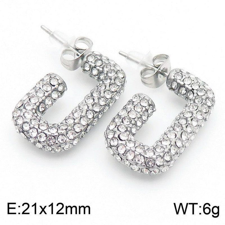 Kalen Stainless Steel CZ Stud Earrings Wholesale for Women - kalen