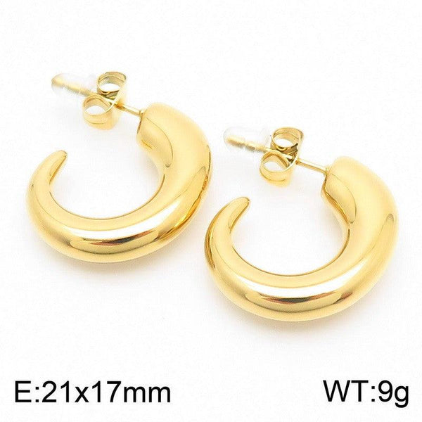 Kalen Stainless Steel Gold Plated Stud Earrings Wholesale for Women - kalen