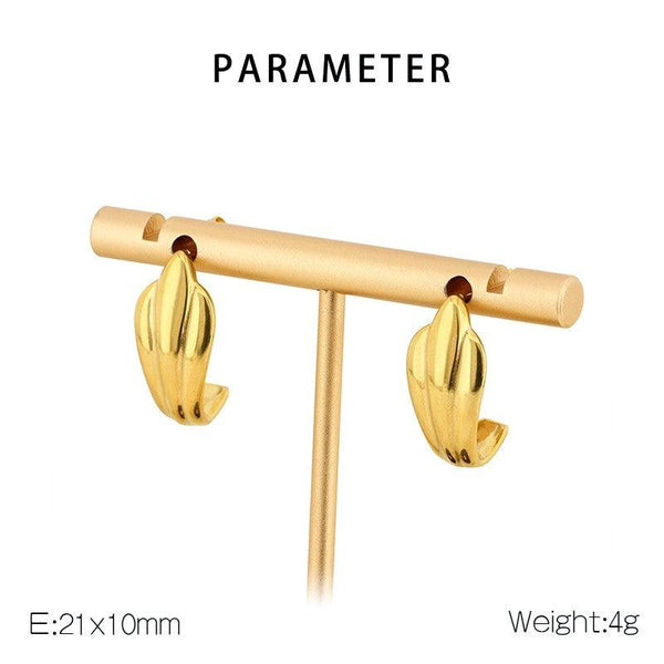 Kalen Stainless Steel Gold Plated Stud Earrings Wholesale for Women - kalen