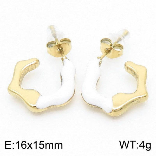 Kalen Stainless Steel Gold Plated Stud Earrings Wholesale for Women - kalen