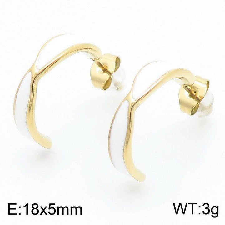 Kalen Stainless Steel Gold Plated Stud Earrings Wholesale for Women - kalen