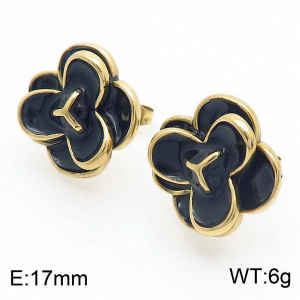 Kalen Stainless Steel Gold Plated Stud Earrings Wholesale for Women - kalen