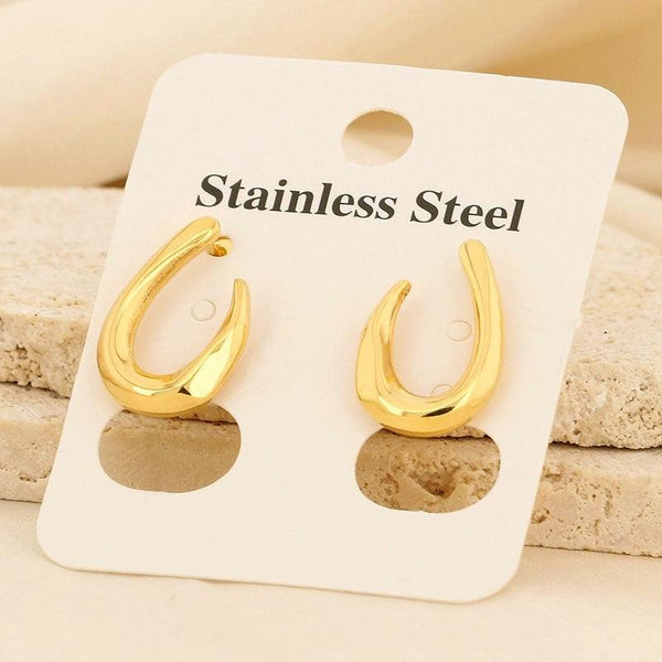 Kalen Stainless Steel Gold Plated Stud Earrings Wholesale for Women - kalen