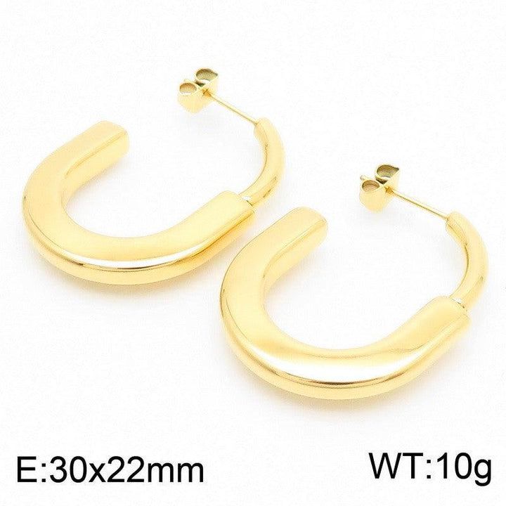 Kalen Stainless Steel Gold Plated Stud Earrings Wholesale for Women - kalen