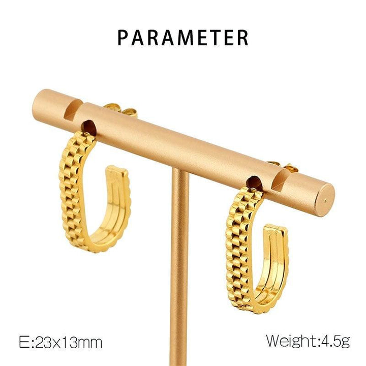Kalen Stainless Steel Gold Plated Stud Earrings Wholesale for Women - kalen
