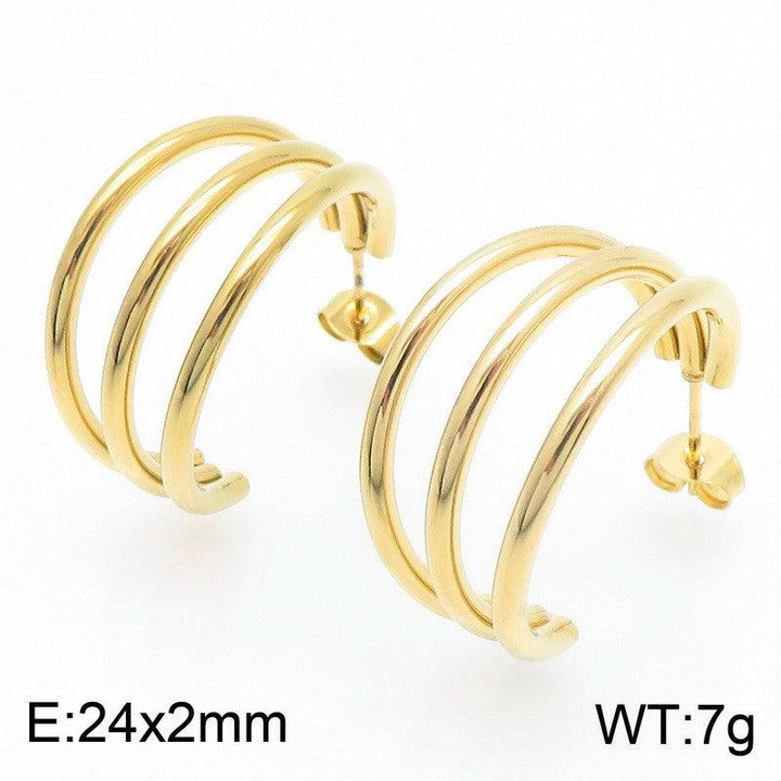 Kalen Stainless Steel Gold Plated Stud Earrings Wholesale for Women - kalen