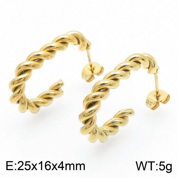 Kalen Stainless Steel Gold Plated Stud Earrings Wholesale for Women - kalen