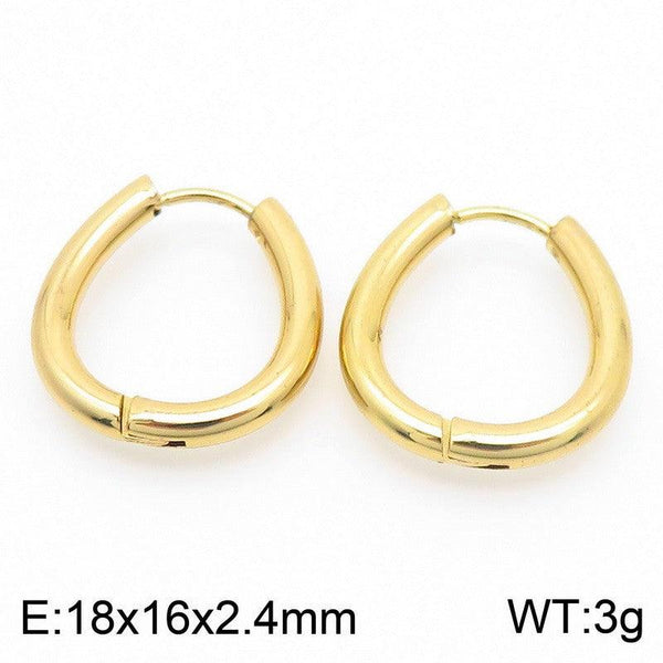 Kalen Stainless Steel Geometry Hoop Earrings Wholesale for Women - kalen