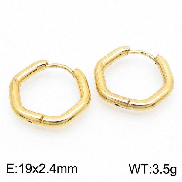 Kalen Stainless Steel Geometry Hoop Earrings Wholesale for Women - kalen