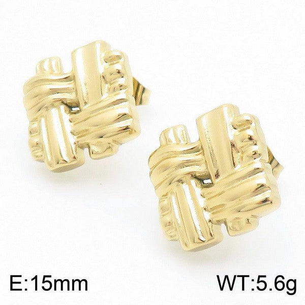 Kalen Stainless Steel Gold Plated Stud Earrings Wholesale for Women - kalen