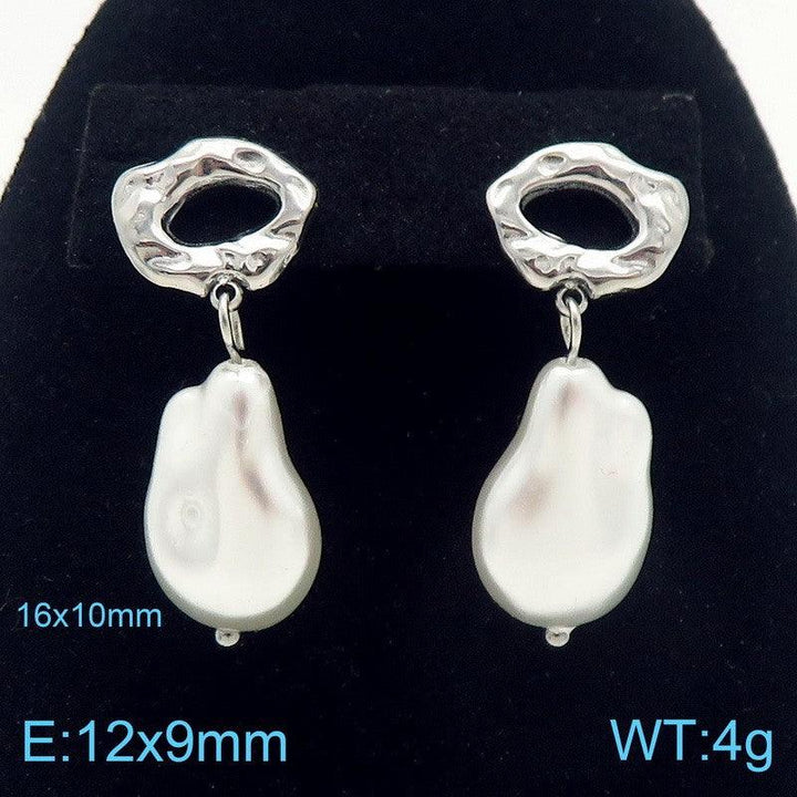 Kalen Stainless Steel Pearl Drop Earrings Wholesale for Women - kalen