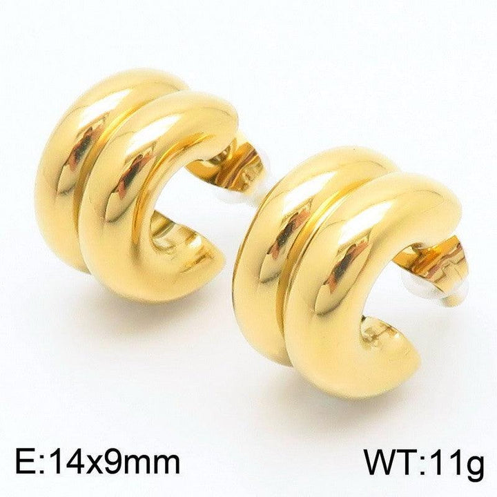 Kalen Stainless Steel Gold Plated Stud Earrings Wholesale for Women - kalen