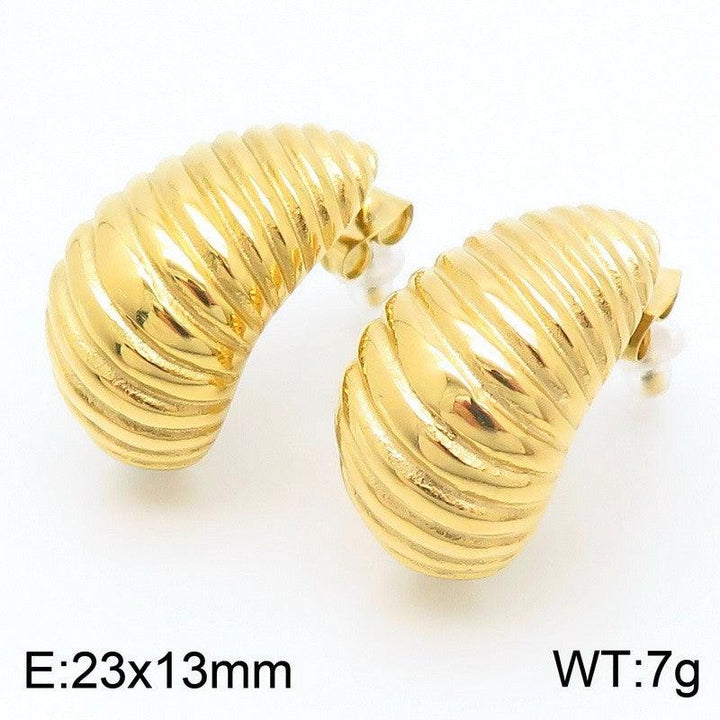 Kalen Stainless Steel Gold Plated Stud Earrings Wholesale for Women - kalen