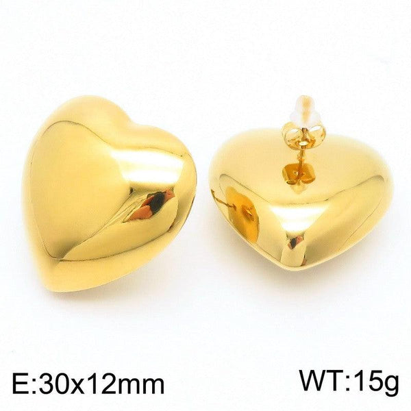 Kalen Stainless Steel Gold Plated Stud Earrings Wholesale for Women - kalen