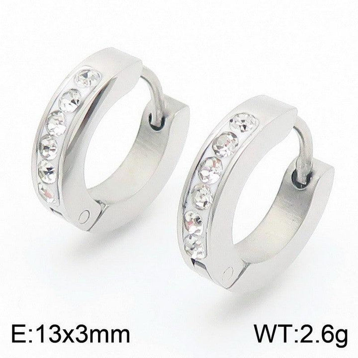 Kalen Stainless Steel Zircon Huggie Hoop Earrings Wholesale for Women - kalen