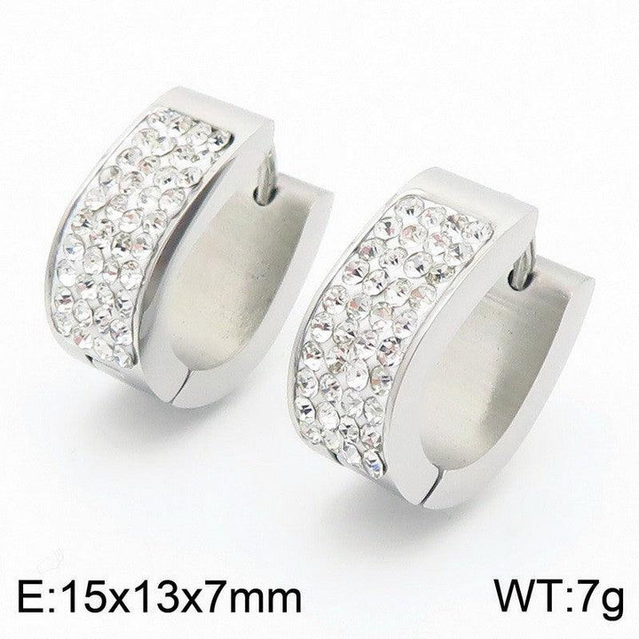 Kalen Stainless Steel Zircon Huggie Hoop Earrings Wholesale for Women - kalen