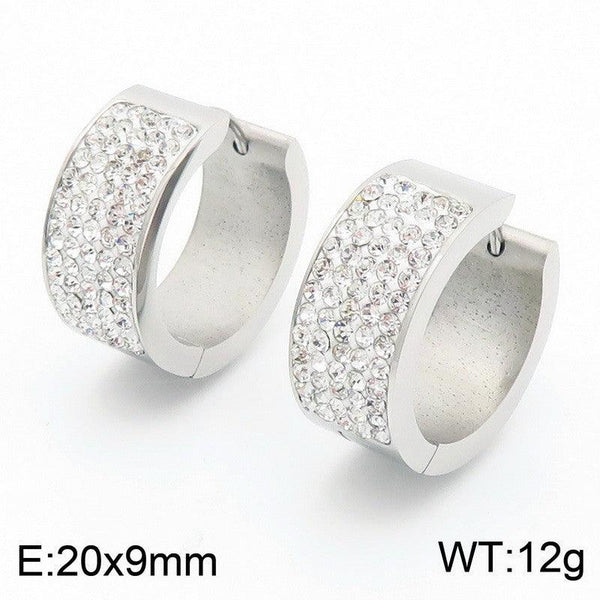 Kalen Stainless Steel Zircon Huggie Hoop Earrings Wholesale for Women - kalen