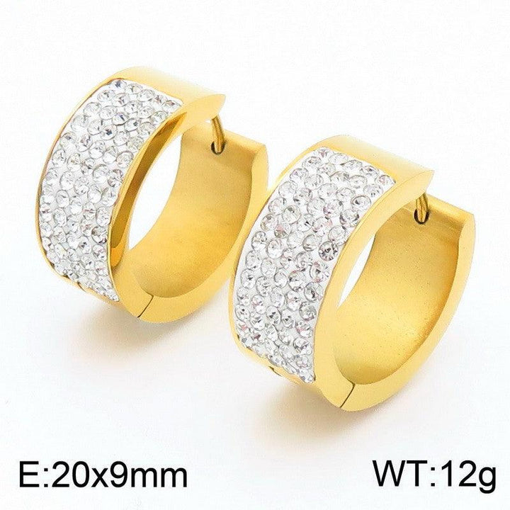 Kalen Stainless Steel Huggie Zircon Hoop Earrings Wholesale for Women - kalen