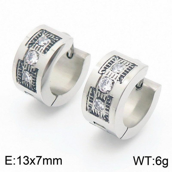 Kalen Stainless Steel Zircon Huggie Hoop Earrings Wholesale for Women - kalen