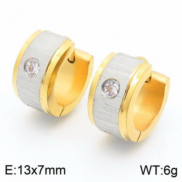 Kalen Stainless Steel Huggie Zircon Hoop Earrings Wholesale for Women - kalen