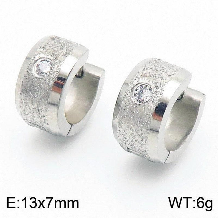 Kalen Stainless Steel Zircon Huggie Hoop Earrings Wholesale for Women - kalen