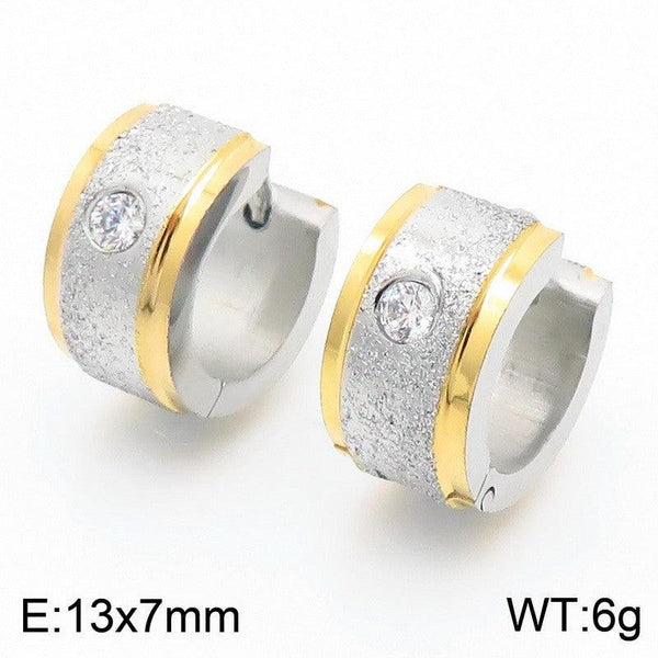 Kalen Stainless Steel Zircon Huggie Hoop Earrings Wholesale for Women - kalen