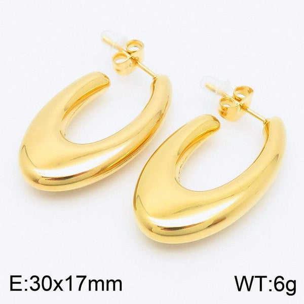 Kalen Stainless Steel Gold Plated Stud Earrings Wholesale for Women - kalen