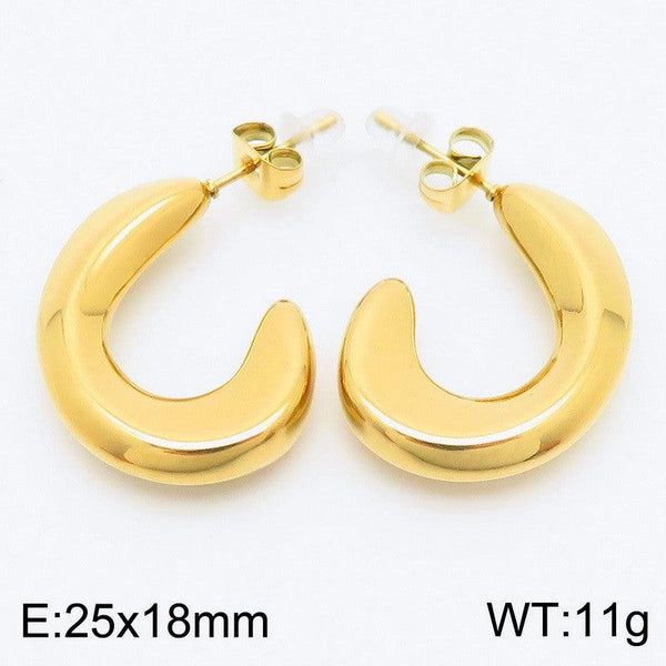 Kalen Stainless Steel Gold Plated Stud Earrings Wholesale for Women - kalen