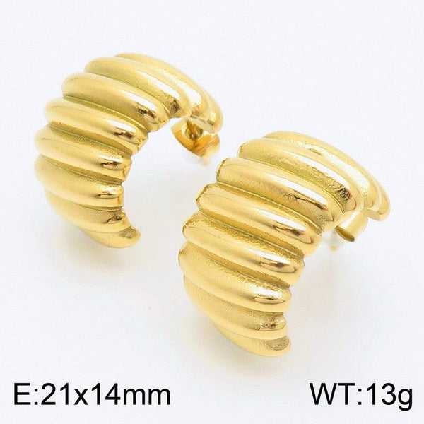 Kalen Stainless Steel Gold Plated Stud Earrings Wholesale for Women - kalen