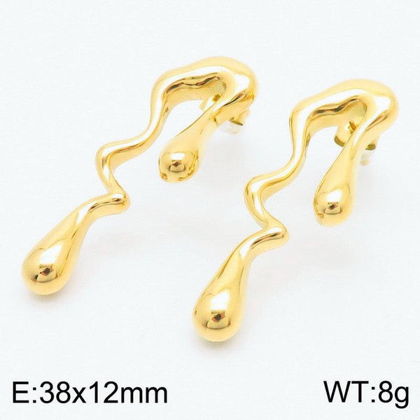 Kalen Stainless Steel Gold Plated Stud Earrings Wholesale for Women - kalen