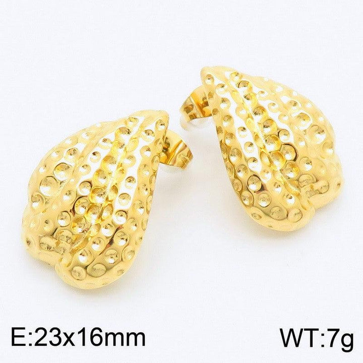 Kalen Stainless Steel Gold Plated Stud Earrings Wholesale for Women - kalen