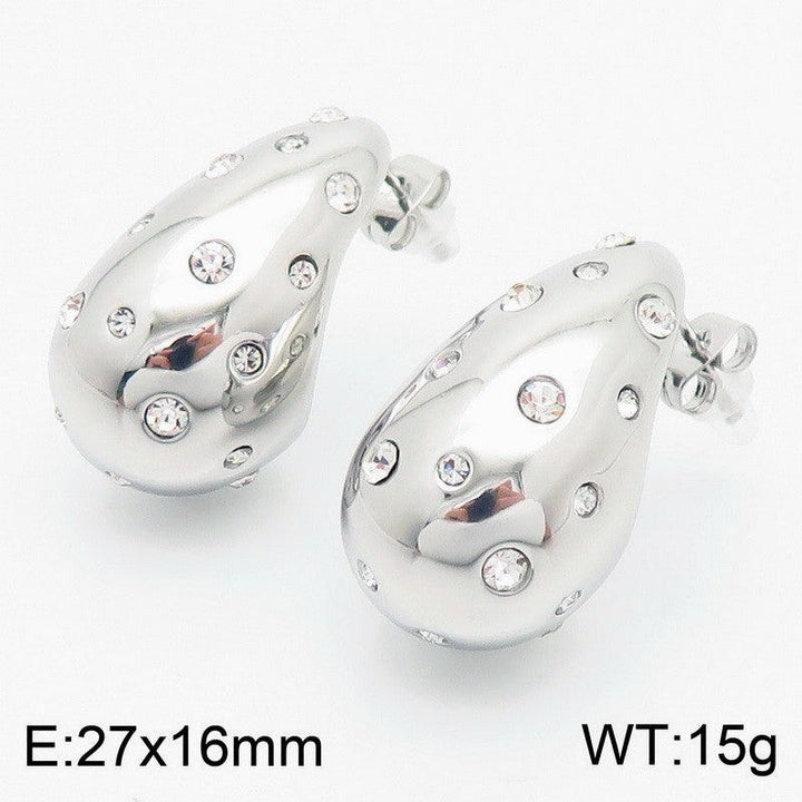 Kalen Stainless Steel CZ Stud Earrings Wholesale for Women - kalen