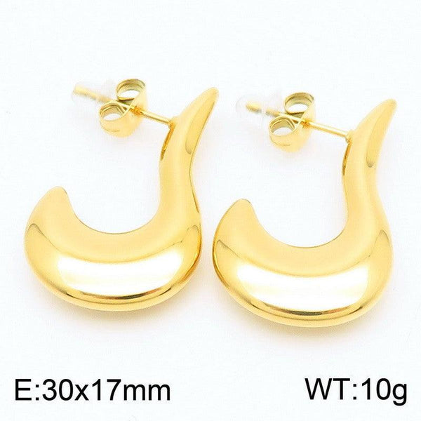 Kalen Stainless Steel Gold Plated Stud Earrings Wholesale for Women - kalen