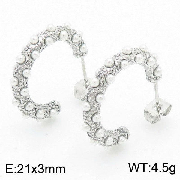 Kalen Stainless Steel C-shaped Stud Earrings Wholesale for Women - kalen