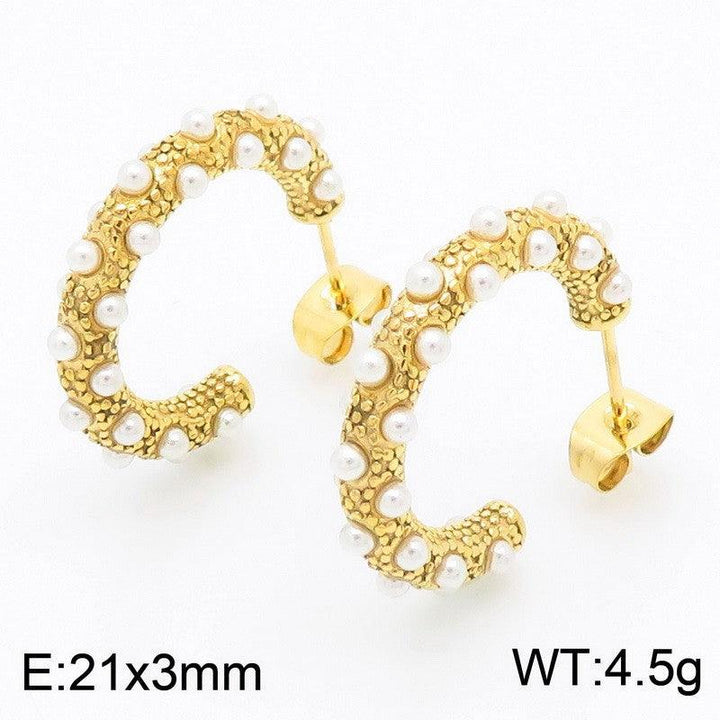 Kalen Stainless Steel Gold Plated Stud Earrings Wholesale for Women - kalen