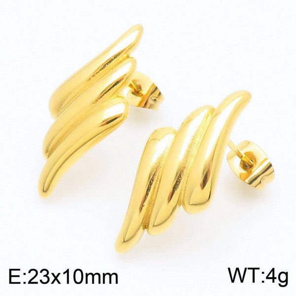 Kalen Stainless Steel Gold Plated Stud Earrings Wholesale for Women - kalen