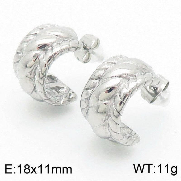 Kalen Stainless Steel C-shaped Stud Earrings Wholesale for Women - kalen