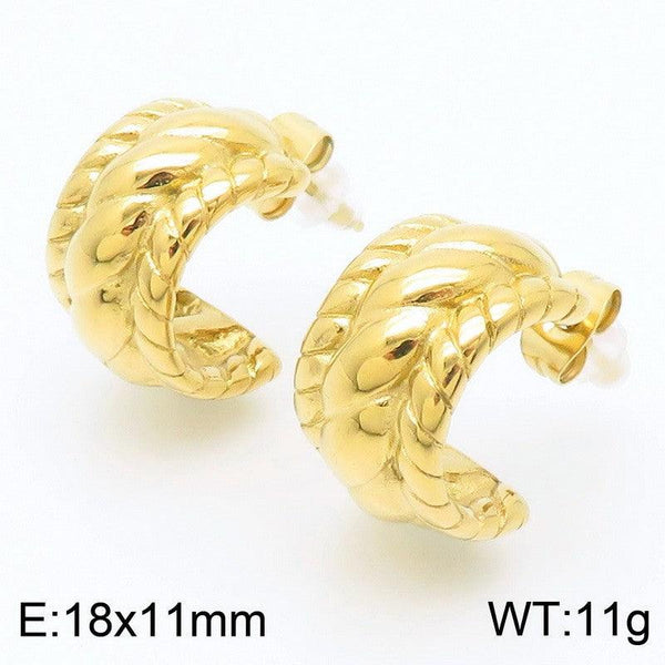 Kalen Stainless Steel Gold Plated Stud Earrings Wholesale for Women - kalen