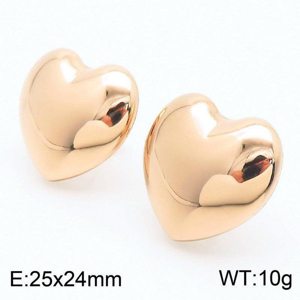 Kalen Stainless Steel Rose Gold Plated Crystal CZ Stud Earrings for Women - kalen