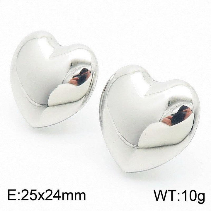 Kalen Stainless Steel Heart Stud Earrings Wholesale for Women - kalen