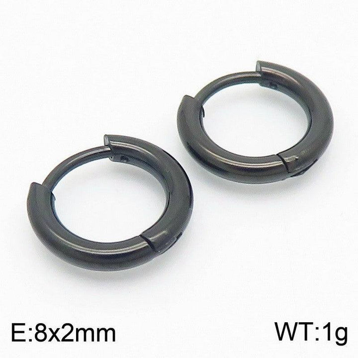 Kalen Stainless Steel Black Hoop Earrings Wholesale for Women - kalen