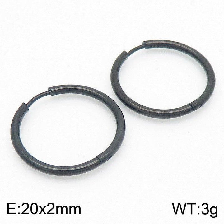 Kalen Stainless Steel Black Hoop Earrings Wholesale for Women - kalen