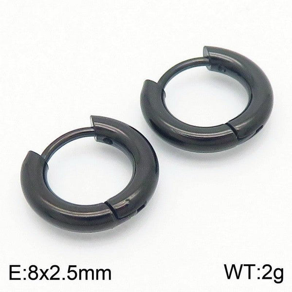Kalen Stainless Steel Black Hoop Earrings Wholesale for Women - kalen