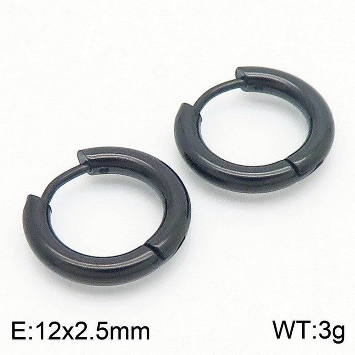 Kalen Stainless Steel Black Hoop Earrings Wholesale for Women - kalen