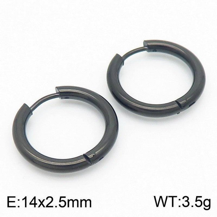 Kalen Stainless Steel Black Hoop Earrings Wholesale for Women - kalen