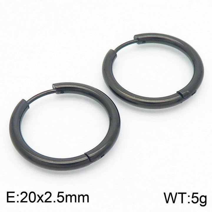 Kalen Stainless Steel Black Hoop Earrings Wholesale for Women - kalen