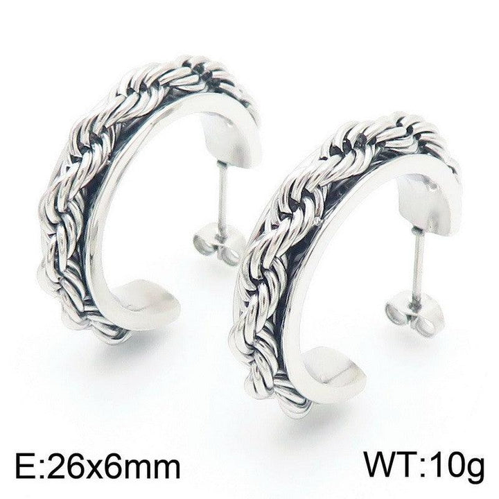 Kalen Stainless Steel C-shaped Stud Earrings Wholesale for Women - kalen