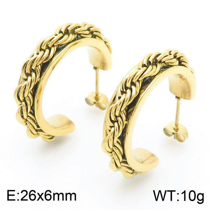 Kalen Stainless Steel Gold Plated Stud Earrings Wholesale for Women - kalen