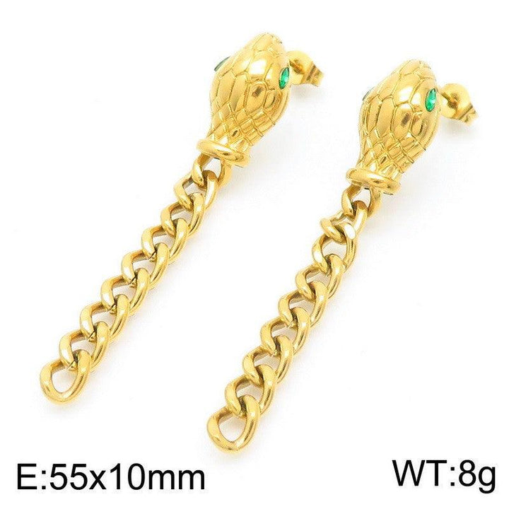 Kalen Stainless Steel Snake Chain Drop Earrings Wholesale for Women - kalen