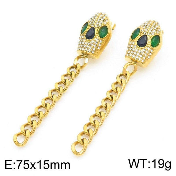 Kalen Stainless Steel Snake Chain Drop Earrings Wholesale for Women - kalen